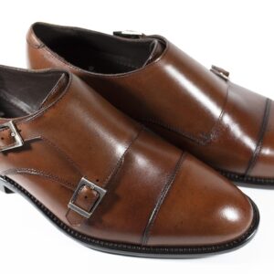 Premium Brown Leather Monk Strap Shoes – Elegant & Timeless