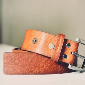 Tan Leather Belt - Classic Style with Silver Buckle