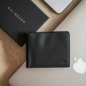 Kalibrado Elite Men's Black Leather Wallet - Premium & Minimalist